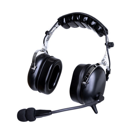 BH aviation headset Alpha Lite with microphone for student pilot everyday fly general aviation, black, durable comfortable reliable